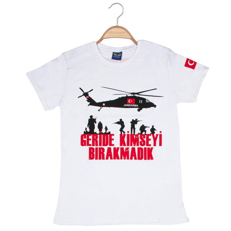 Jandarma Havacılık-Geride Kimseyi Bırakmadık Unisex Beyaz Tshirt