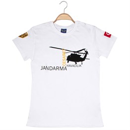 Jandarma Havacılık-Cesaret,Fedakarlık Unisex Beyaz Tshirt